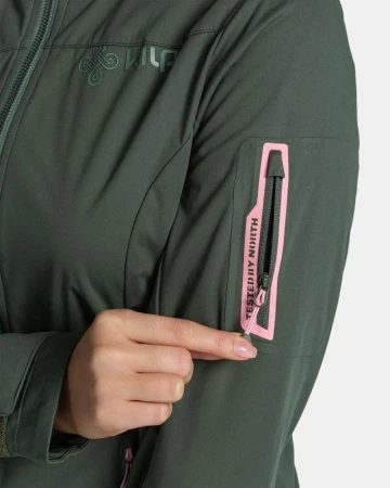 KILPI BELTRA-W Tmavě zelená dámská softshellová bunda