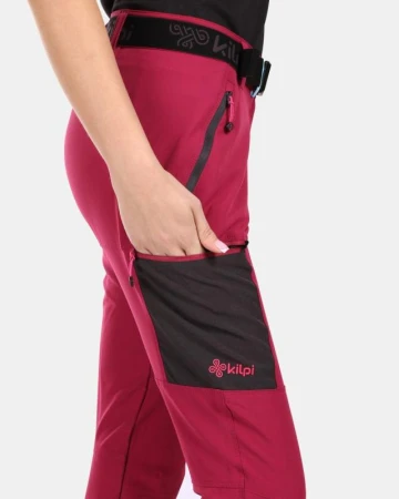 KILPI BELVELA-W Tmavě červené dámské outdoorové kalhoty