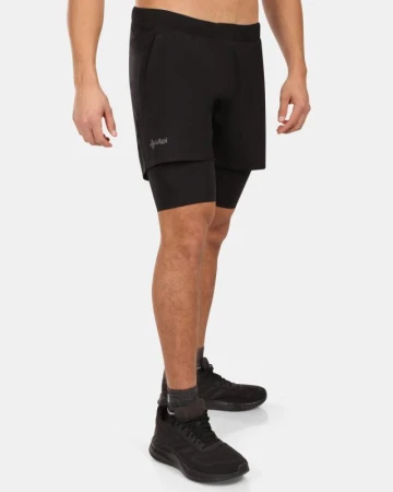 Kilpi Braga-M BLK Černé pánské běžecké kraťasy Kilpi Braga-M BLK Černé pánské běžecké kraťasy
