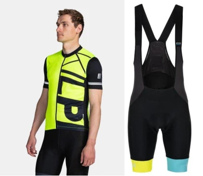 KILPI CAVALET-M Žlutý cyklistický dres + Kilpi MURIA-M modré cyklistické kraťasy KILPI CAVALET-M Žlutý cyklistický dres + Kilpi MURIA-M modré cyklistické kraťasy