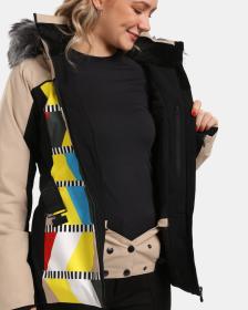 KILPI CLAIR-W Béžová dámská lyžařská bunda