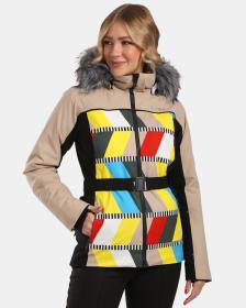 KILPI CLAIR-W Béžová dámská lyžařská bunda