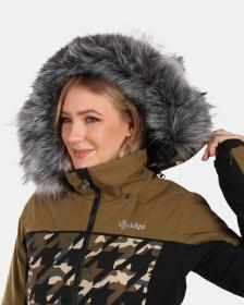 KILPI CLAIR-W Khaki dámská lyžařská bunda