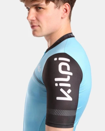 KILPI CORRIDOR-M Světle modrý cyklistický dres + KILPI HIXON-M Černé cyklistické kraťasy