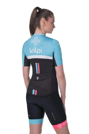 Kilpi CORRIDOR-W světle modrý cyklistický dres + Kilpi MURIA-W černé cyklistické kraťasy