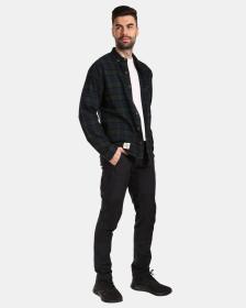 KILPI FLANNY-M Tmavozelená pánska športová flanelová košeľa