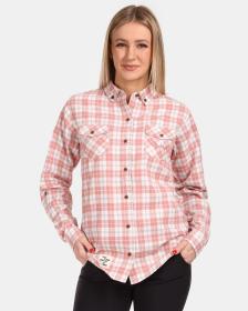 KILPI FLANNY-W Ružová dámska športová flanelová košeľa