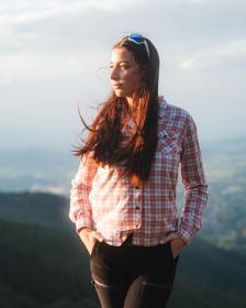 KILPI FLANNY-W Ružová dámska športová flanelová košeľa