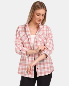 KILPI FLANNY-W Ružová dámska športová flanelová košeľa