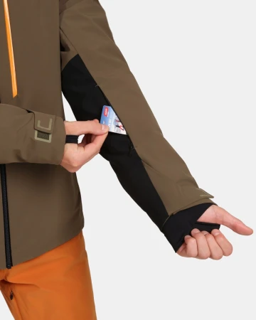 KILPI HYDER-M Khaki pánská lyžařská bunda