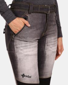 KILPI JEANSO-W Černé dámské softshellové lyžařské kalhoty