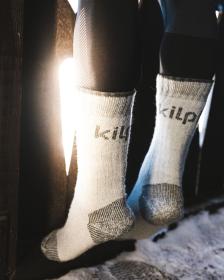 KILPI LECCO-U Svetlo sivé ponožky z merino vlny