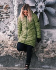 KILPI LEILA-W Zelený dámský zimní kabát