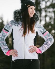 Kilpi LENA-W Bílá dámská lyžařská bunda s vyhříváním