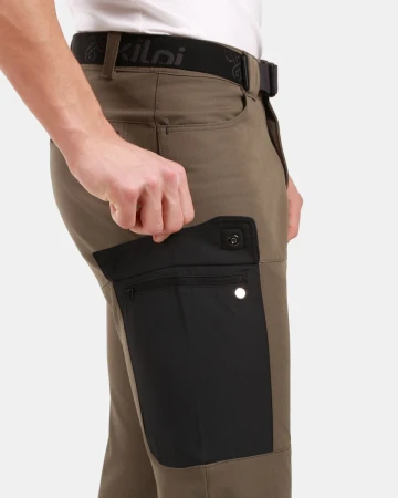 KILPI LIGNE-M Khaki pánské outdoorové kalhoty