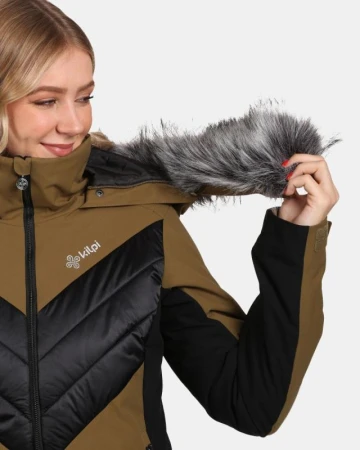 KILPI LIN-W Khaki dámská lyžařská bunda