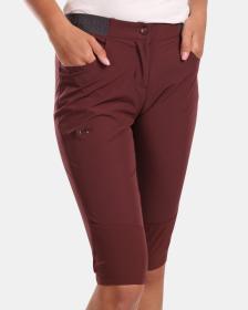 Kilpi MEEDIN-W tmavě červené dámské outdoorové 3/4 kalhoty