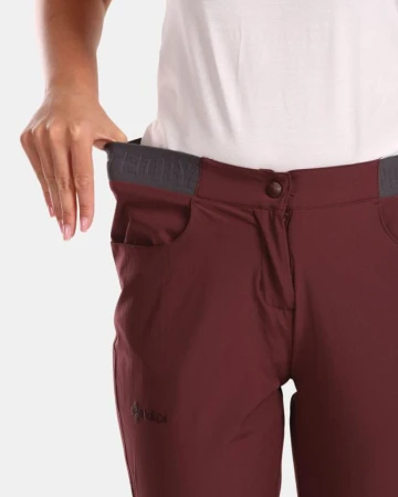 Kilpi MEEDIN-W tmavě červené dámské outdoorové 3/4 kalhoty