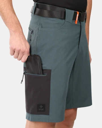 Kilpi NAVIA-M Tmavě zelené pánské outdoor šortky