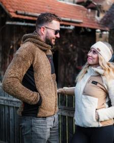 KILPI NORKA-M Hnědá pánská chlupatá fleecová mikina