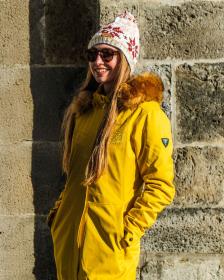 KILPI PERU-W Zlatý dámský zimní kabát