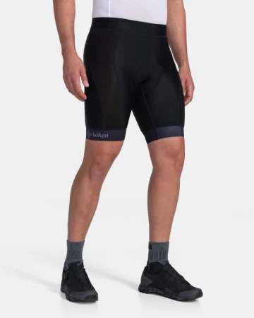 Kilpi PETRANA-M tmavě šedý merino cyklistický dres + KILPI PRESSURE-M Černé cyklistické šortky