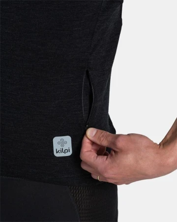 Kilpi PETRANA-M tmavě šedý merino cyklistický dres + KILPI RIDER-M Černé cyklistické kraťasy