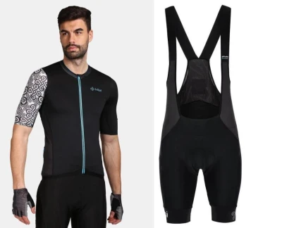 KILPI PICARD-M Černý cyklistický dres + Kilpi MURIA-M černé cyklistické kraťasy KILPI PICARD-M Černý cyklistický dres + Kilpi MURIA-M černé cyklistické kraťasy