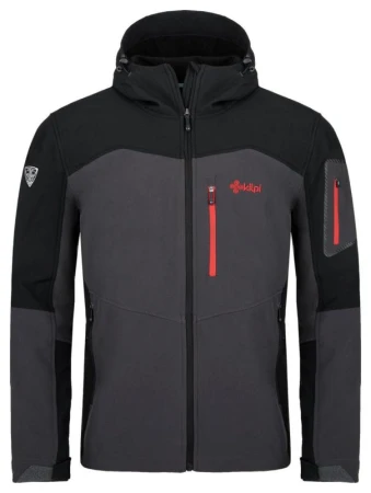 Kilpi PRESENA-M Tmavě šedá pánská softshell bunda Kilpi PRESENA-M Tmavě šedá pánská softshell bunda