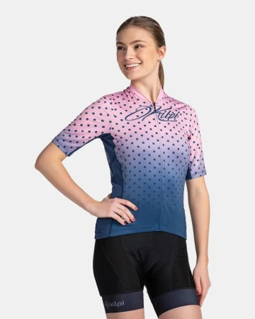 KILPI RITAEL-W Světle růžový cyklistický dres + Kilpi TRACKEE-W černé cyklistické kraťasy
