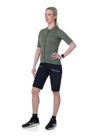 KILPI RITAEL-W Světle růžový cyklistický dres + Kilpi TRACKEE-W černé cyklistické kraťasy