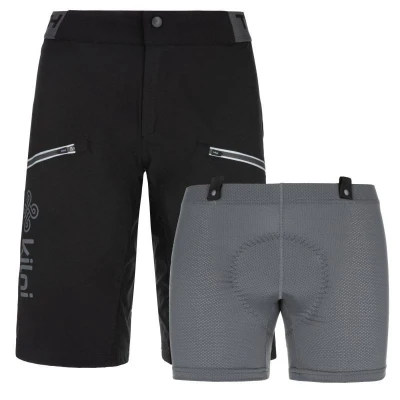 KILPI RITAEL-W Světle růžový cyklistický dres + Kilpi TRACKEE-W černé cyklistické kraťasy