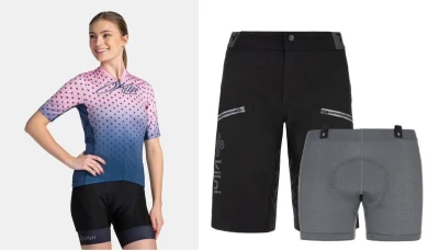 KILPI RITAEL-W Světle růžový cyklistický dres + Kilpi TRACKEE-W černé cyklistické kraťasy KILPI RITAEL-W Světle růžový cyklistický dres + Kilpi TRACKEE-W černé cyklistické kraťasy