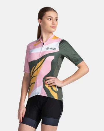 KILPI RITAEL-W Tmavě zelený cyklistický dres + Kilpi TRACKEE-W černé cyklistické kraťasy