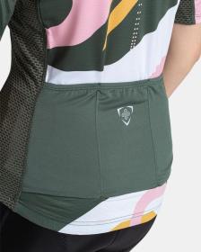 KILPI RITAEL-W Tmavě zelený cyklistický dres + Kilpi TRACKEE-W černé cyklistické kraťasy