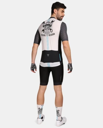 KILPI RIVAL-M Bílý cyklistický dres + KILPI PRESSURE-M Černé cyklistické šortky
