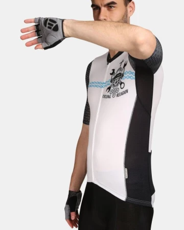 KILPI RIVAL-M Bílý cyklistický dres + KILPI PRESSURE-M Černé cyklistické šortky
