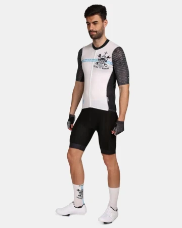 KILPI RIVAL-M Bílý cyklistický dres + KILPI PRESSURE-M Černé cyklistické šortky