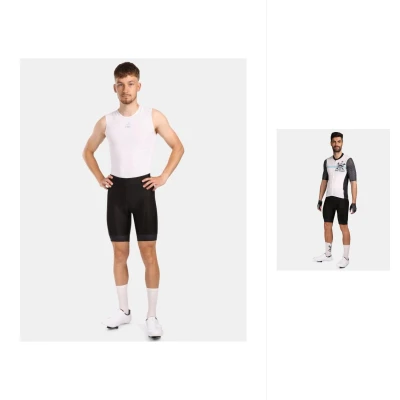 KILPI RIVAL-M Bílý cyklistický dres + KILPI PRESSURE-M Černé cyklistické šortky