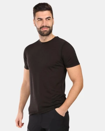 KILPI SLOPER-M Černé pánské tričko z merino vlny