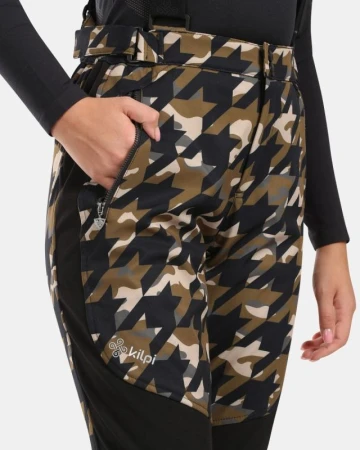 KILPI TORIEN-W Khaki dámské softshellové lyžařské kalhoty