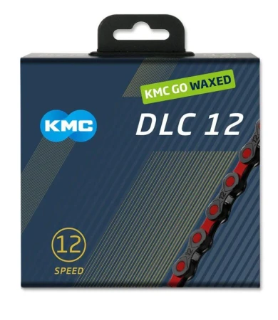 Kmc DLC 12 černo-červený Waxed BOX řetěz Kmc DLC 12 černo-červený Waxed BOX řetěz