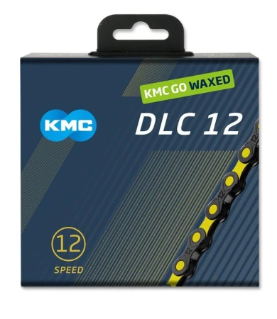 Kmc DLC 12 černo-žlutý Waxed BOX řetěz Kmc DLC 12 černo-žlutý Waxed BOX řetěz