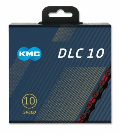 Kmc řetěz DLC 10 červeno/černý v krabičce 116 čl.