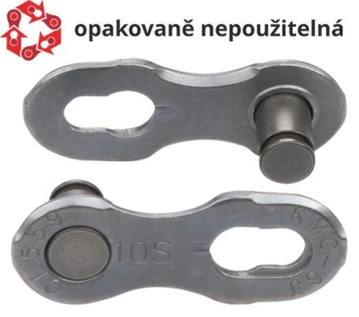 Kmc spojka řetězu 10 speed, balení 50 ks, cena za balení Kmc spojka řetězu 10 speed, balení 50 ks, cena za balení