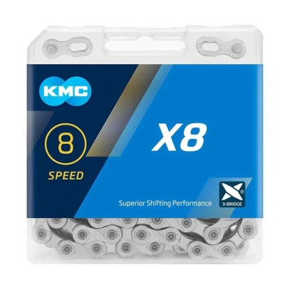 Kmc X-8 BOX Stříbrný řetěz Kmc X-8 BOX Stříbrný řetěz