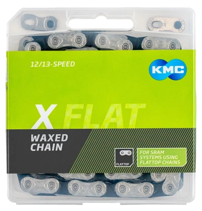 Kmc X-flat Stříbrno/černý Waxed BOX řetěz