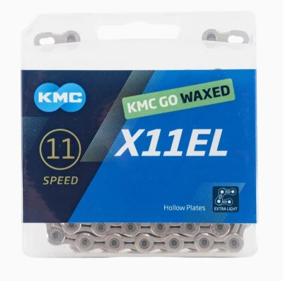 Kmc X11 EL Stříbrný Waxed BOX řetěz Kmc X11 EL Stříbrný Waxed BOX řetěz