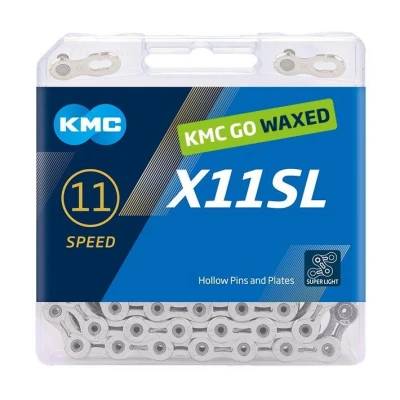 Kmc X11 SL Stříbrný Waxed BOX řetěz Kmc X11 SL Stříbrný Waxed BOX řetěz