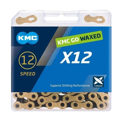 Kmc X12 černo/zlatý Waxed BOX řetěz